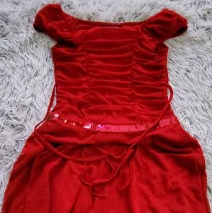 Disorderly Kids red dress, size 7 girls with shark bite skirt hem